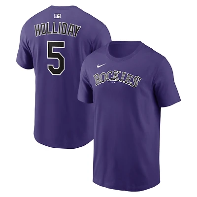 Men's Nike Matt Holliday Purple Colorado Rockies Cooperstown Collection Name & Number T-Shirt