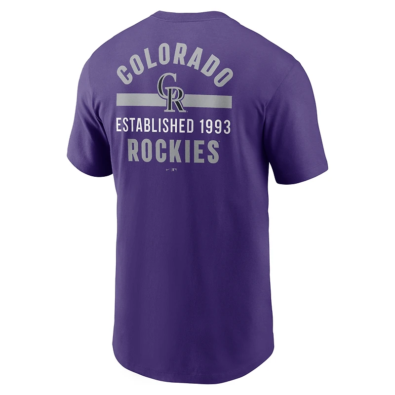 Men's Nike Purple Colorado Rockies 2-Hit T-Shirt