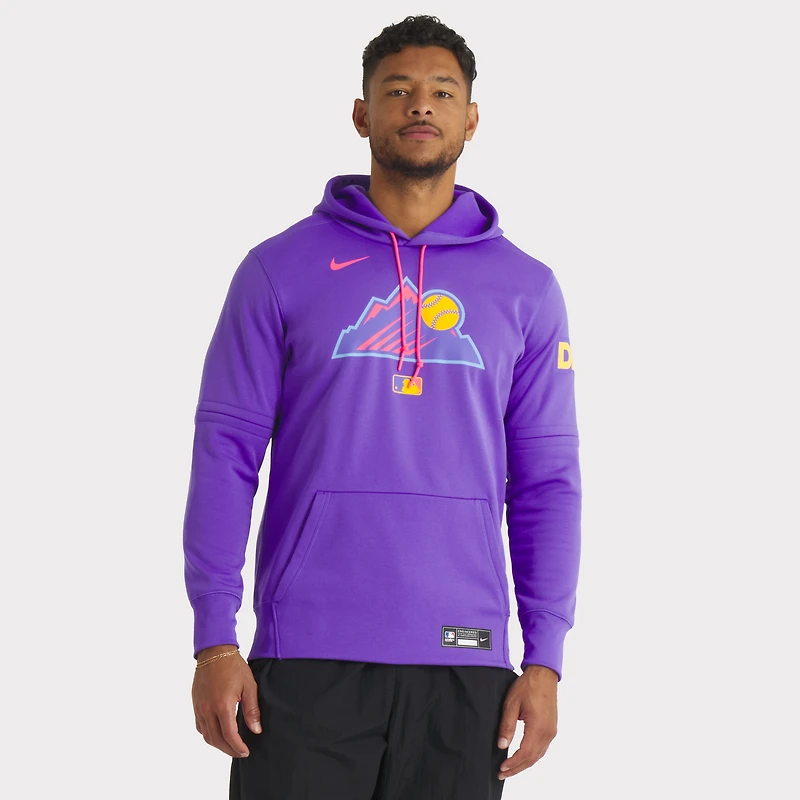 Sweat à capuche Nike violet Colorado Rockies 2025 City Connect Authentic Collection Therma pour homme