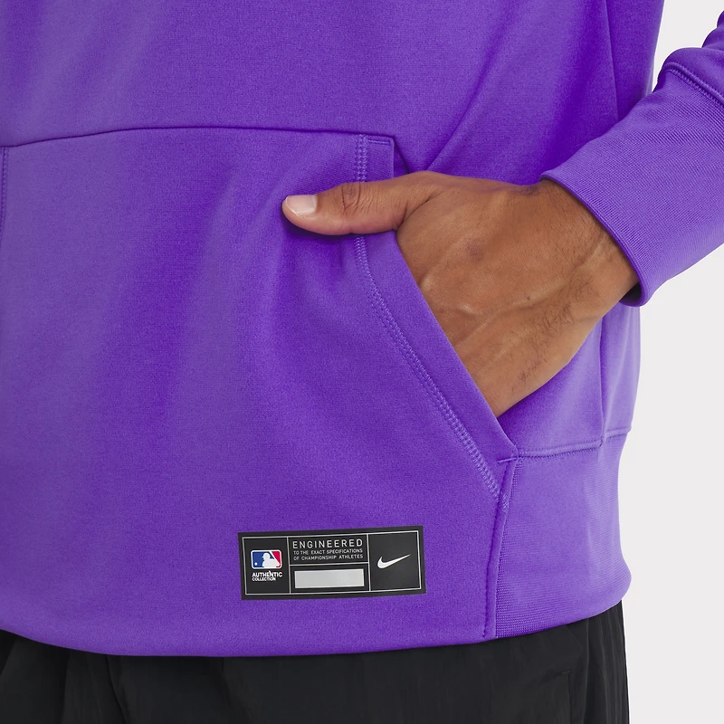Men's Nike  Purple Colorado Rockies 2025 City Connect Authentic Collection Therma Pullover Hoodie