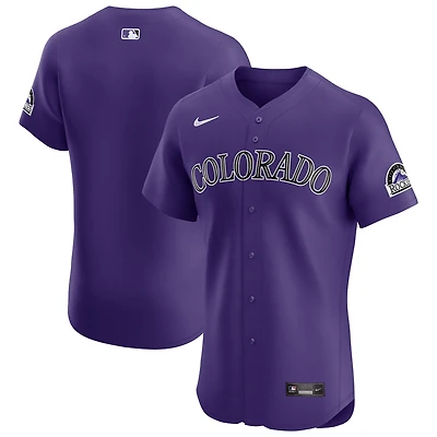 Men's Nike Purple Colorado Rockies Alternate Vapor Premier Elite Patch Jersey