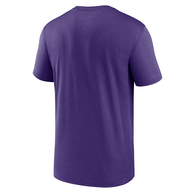 T-shirt Nike violet Colorado Rockies Legend Fuse Dri-FIT pour homme avec grand logo