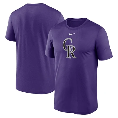 T-shirt Nike violet Colorado Rockies Legend Fuse Dri-FIT pour homme avec grand logo