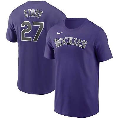 T-shirt Nike violet avec nom et numéro des Rockies du Colorado pour hommes
