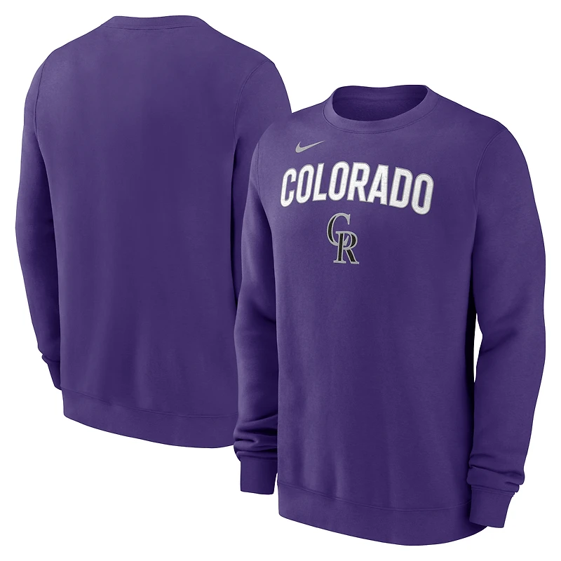 Sweat-shirt Nike violet Colorado Rockies pour homme