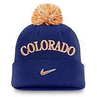 Men's Nike  Royal Colorado Rockies Peak Cuffed Knit Hat with Pom