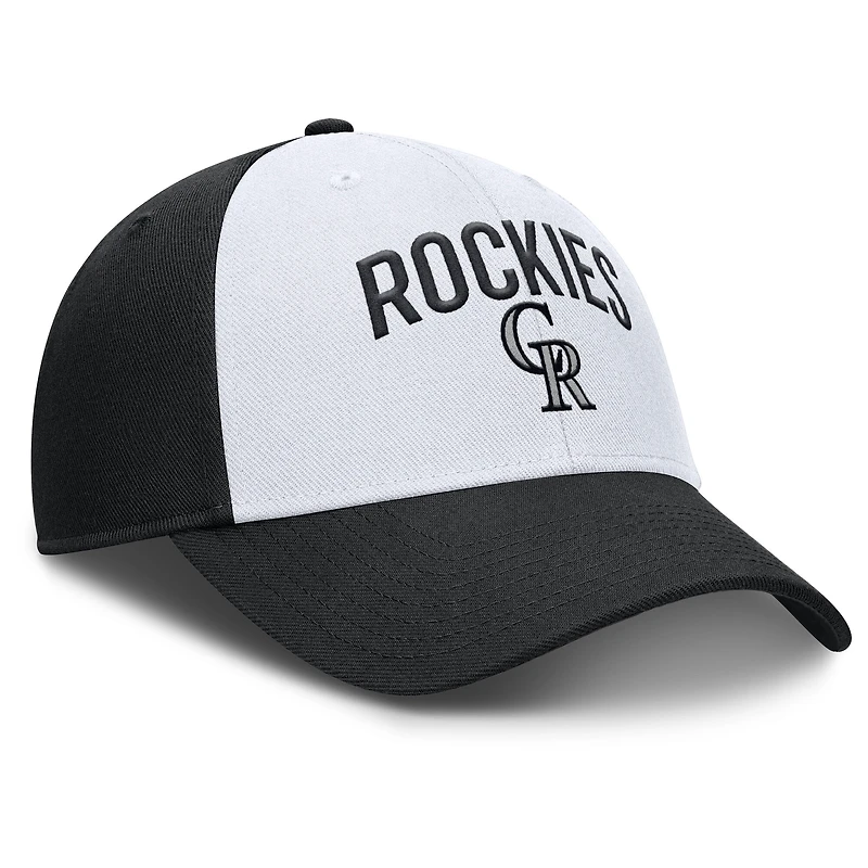 Men's Nike White/Black Colorado Rockies Club Performance Adjustable Hat