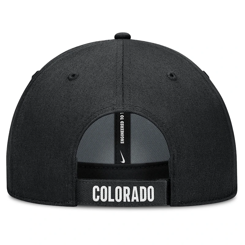 Men's Nike White/Black Colorado Rockies Club Performance Adjustable Hat