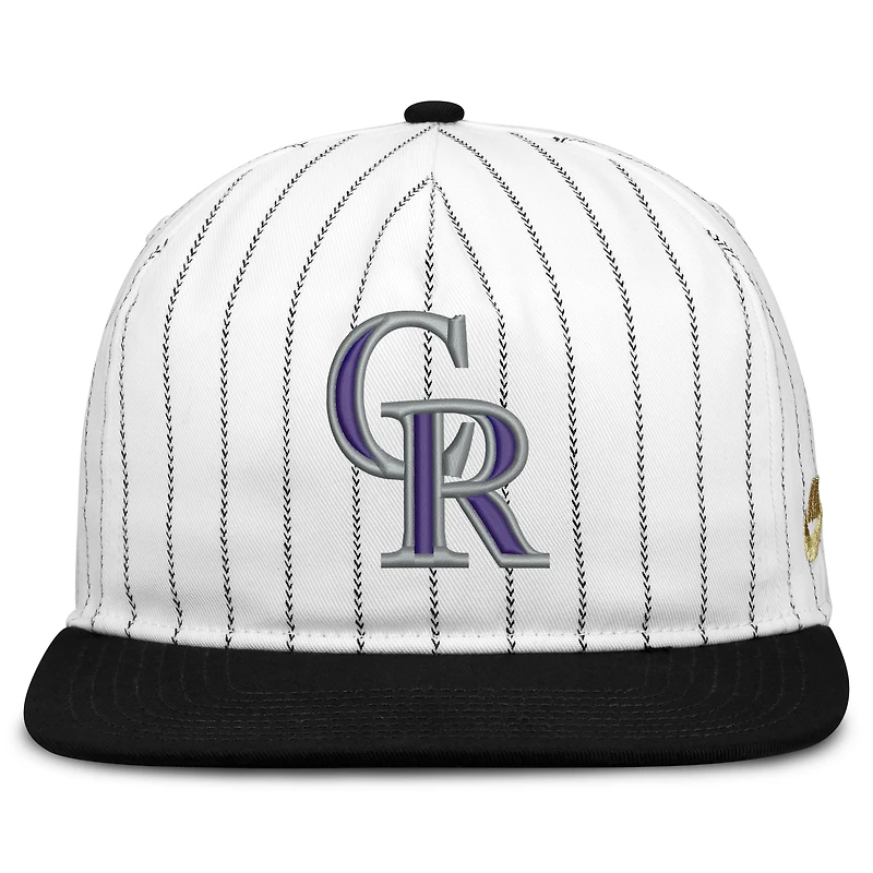 Casquette ajustable Nike Pro Colorado Rockies Cooperstown Collection blanche et noire pour homme