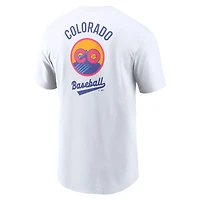T-shirt Nike City Connect 2-Hit blanc Colorado Rockies 2025 pour homme