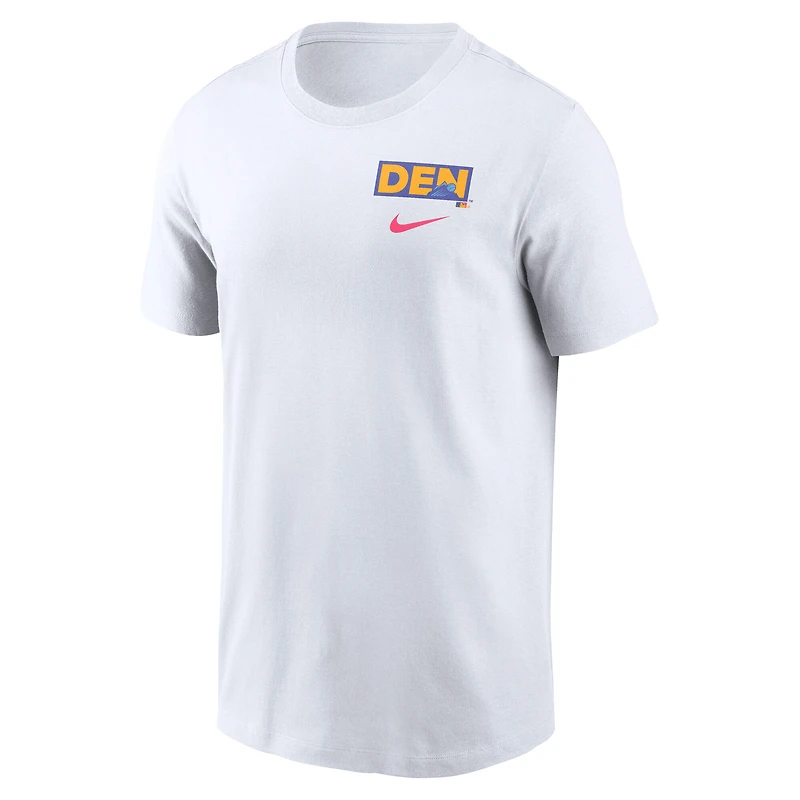 T-shirt Nike blanc à imprimé City Connect Colorado Rockies 2025 pour homme