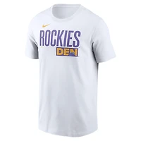 T-shirt Nike blanc pour homme avec logo City Connect des Rockies du Colorado 2025