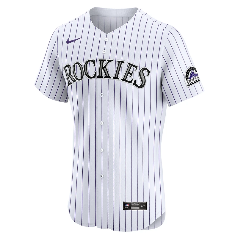 Men's Nike White Colorado Rockies Home Elite Jersey
