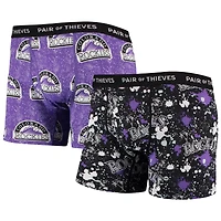 Lot de 2 boxers Super Fit pour homme Paire voleurs Noir/violet Colorado Rockies