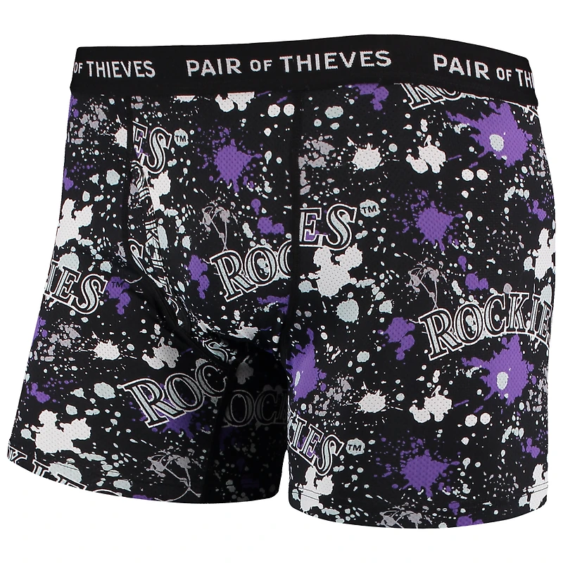 Men's Pair of Thieves Black/Purple Colorado Rockies Super Fit 2-Pack Boxer Briefs Set