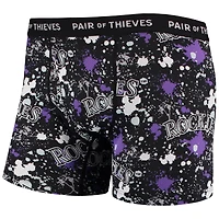 Men's Pair of Thieves Black/Purple Colorado Rockies Super Fit 2-Pack Boxer Briefs Set