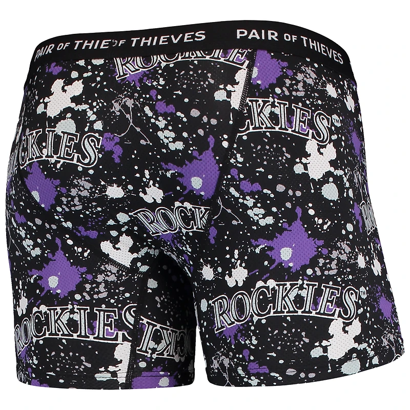Lot de 2 boxers Super Fit pour homme Paire voleurs Noir/violet Colorado Rockies