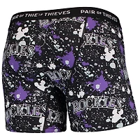Lot de 2 boxers Super Fit pour homme Paire voleurs Noir/violet Colorado Rockies