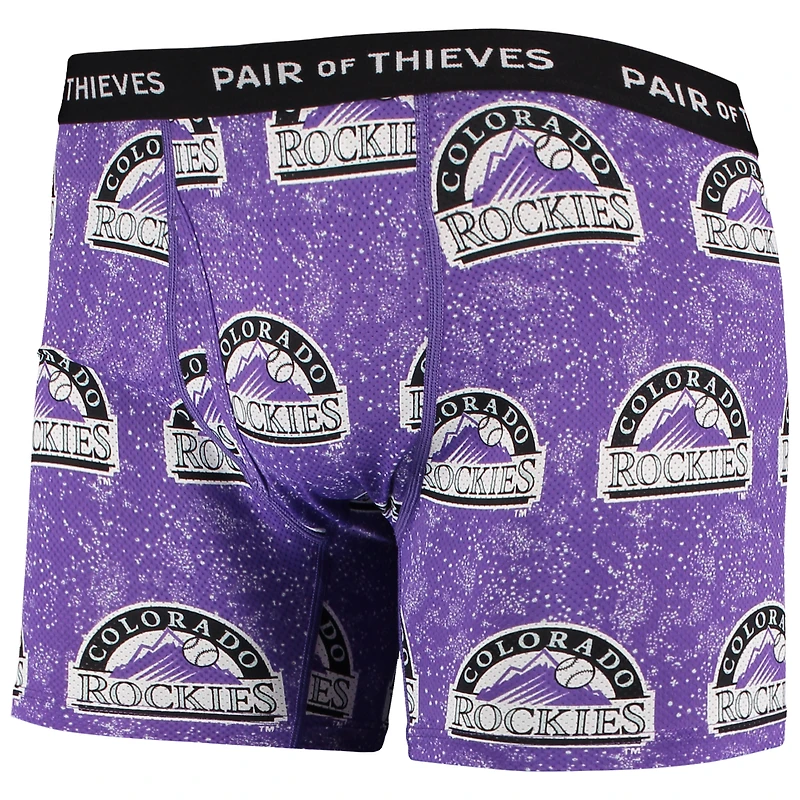 Lot de 2 boxers Super Fit pour homme Paire voleurs Noir/violet Colorado Rockies