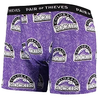 Lot de 2 boxers Super Fit pour homme Paire voleurs Noir/violet Colorado Rockies