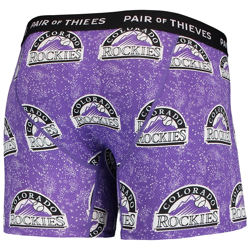 Men's Pair of Thieves Black/Purple Colorado Rockies Super Fit 2-Pack Boxer Briefs Set
