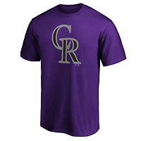 T-shirt violet pour homme avec logo officiel des Rockies du Colorado