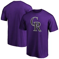 T-shirt violet pour homme avec logo officiel des Rockies du Colorado