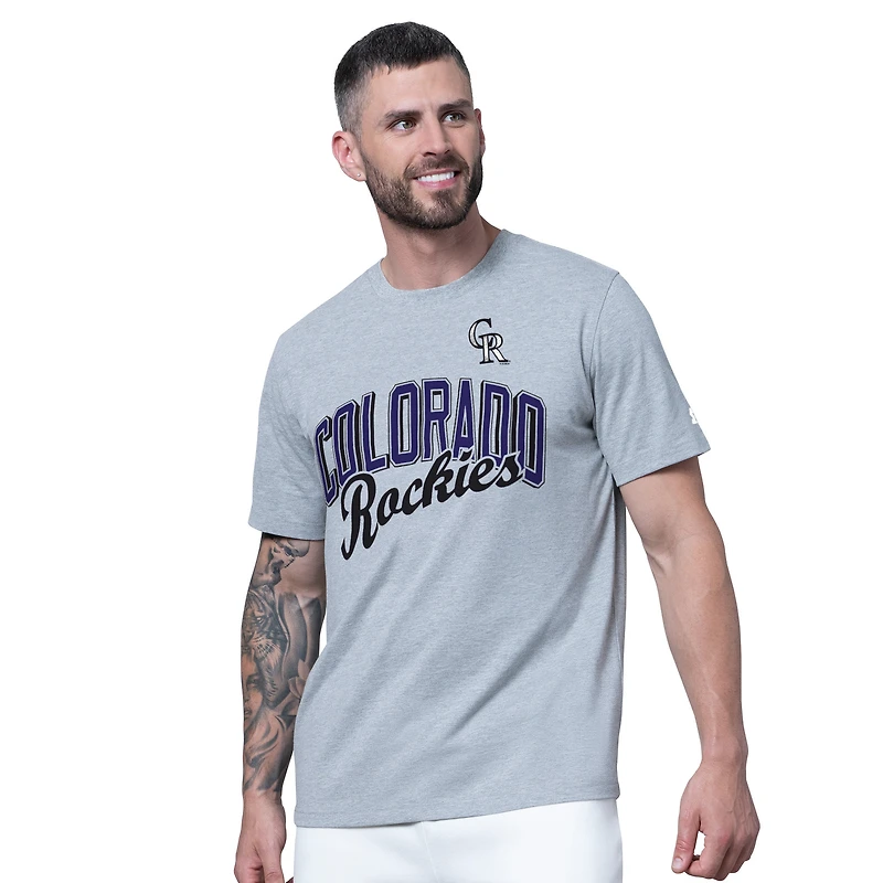 Men's Starter  Purple/Heather Gray Colorado Rockies Two-Pack T-Shirt Set