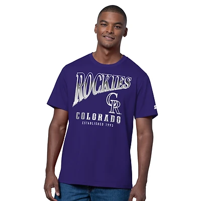 Men's Starter  Purple/Heather Gray Colorado Rockies Two-Pack T-Shirt Set