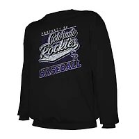 Sweat-shirt ras du cou léger noir Stitches pour homme des Colorado Rockies