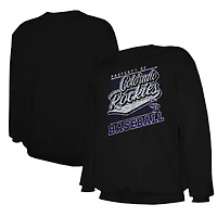 Sweat-shirt ras du cou léger noir Stitches pour homme des Colorado Rockies