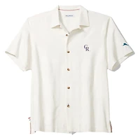 Chemise boutonnée Tommy Bahama blanche Colorado Rockies Island Fly Ball Camp COOLMAX Tri-Blend pour homme