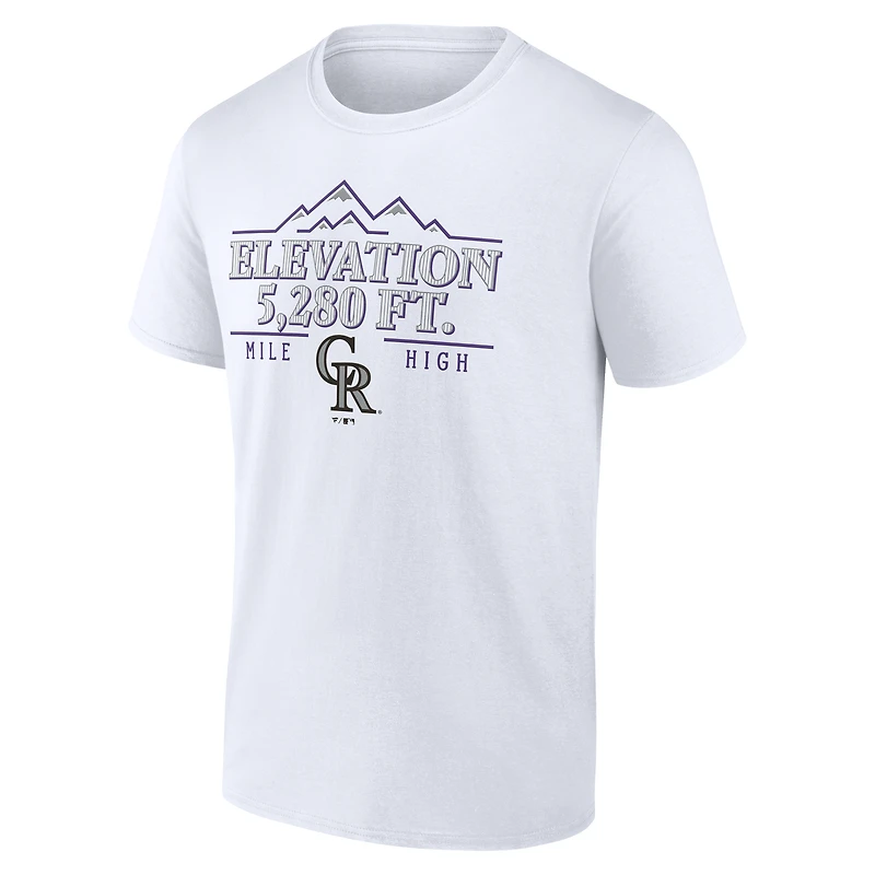 Men's  White Colorado Rockies Elevation T-Shirt