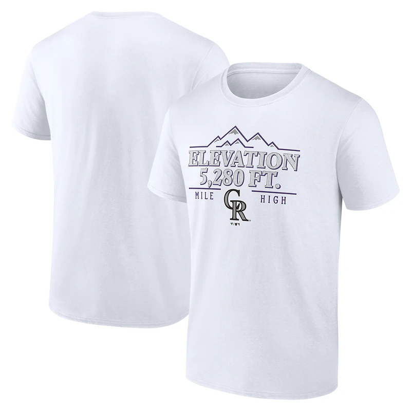T-shirt blanc pour homme Colorado Rockies Elevation