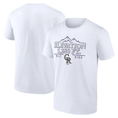 T-shirt blanc pour homme Colorado Rockies Elevation