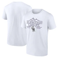 T-shirt blanc pour homme Colorado Rockies Elevation