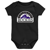 Body noir avec logo de l'équipe principale des Rockies du Colorado pour nouveau-nés et nourrissons