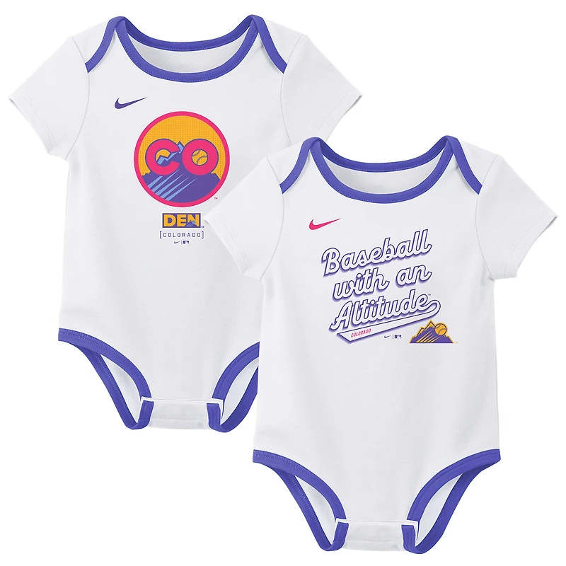 Ensemble deux pièces Nike blanc Colorado Rockies 2025 City Connect pour nouveau-né