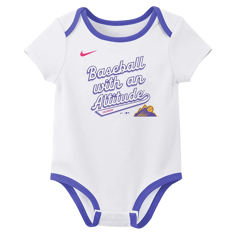 Ensemble deux pièces Nike blanc Colorado Rockies 2025 City Connect pour nouveau-né