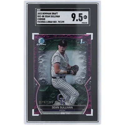 Sean Sullivan Colorado Rockies 2023 Bowman Chrome Draft 1st Bowman Fuchsia Lunar #BDC-88 #79/199 SGC Authenticated 9.5 Card