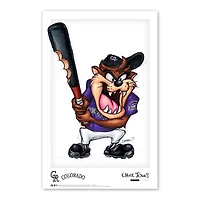 Tasmanian Devil Colorado Rockies 11" x 17" Looney Tunes Poster Print