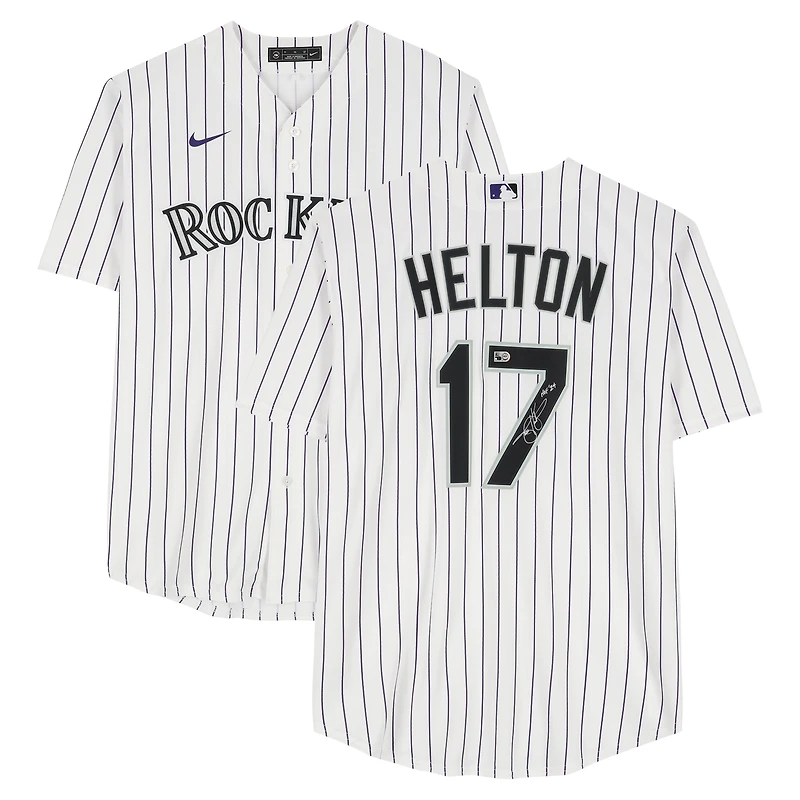 Todd Helton Colorado Rockies Autographed White Nike Replica Jersey with "HOF 24" Inscription 