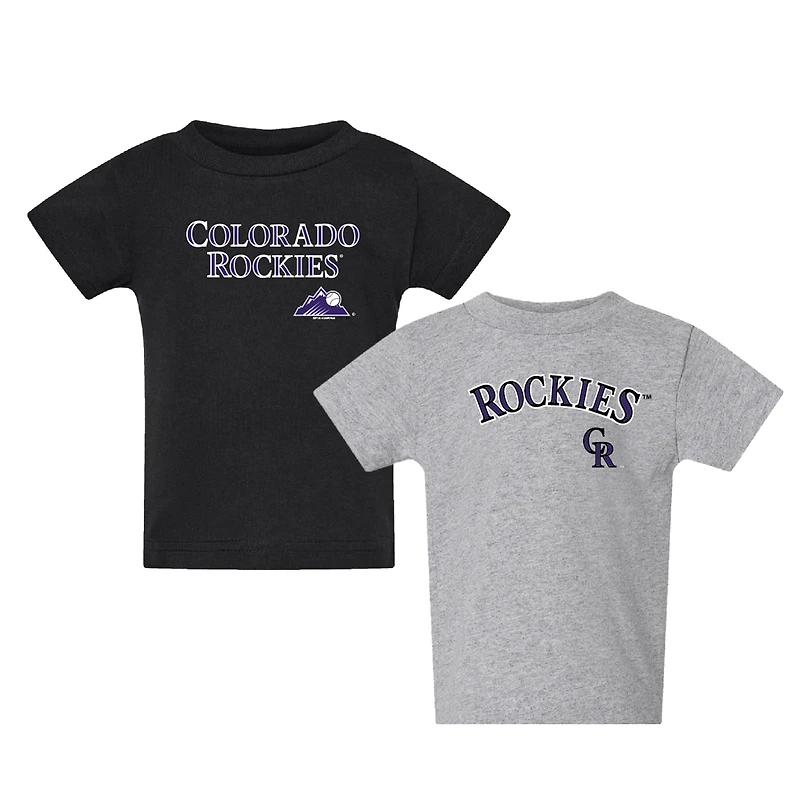 Toddler  Black/Gray Colorado Rockies Logo 2-Pack T-Shirt Set