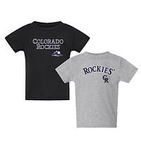 Toddler  Black/Gray Colorado Rockies Logo 2-Pack T-Shirt Set