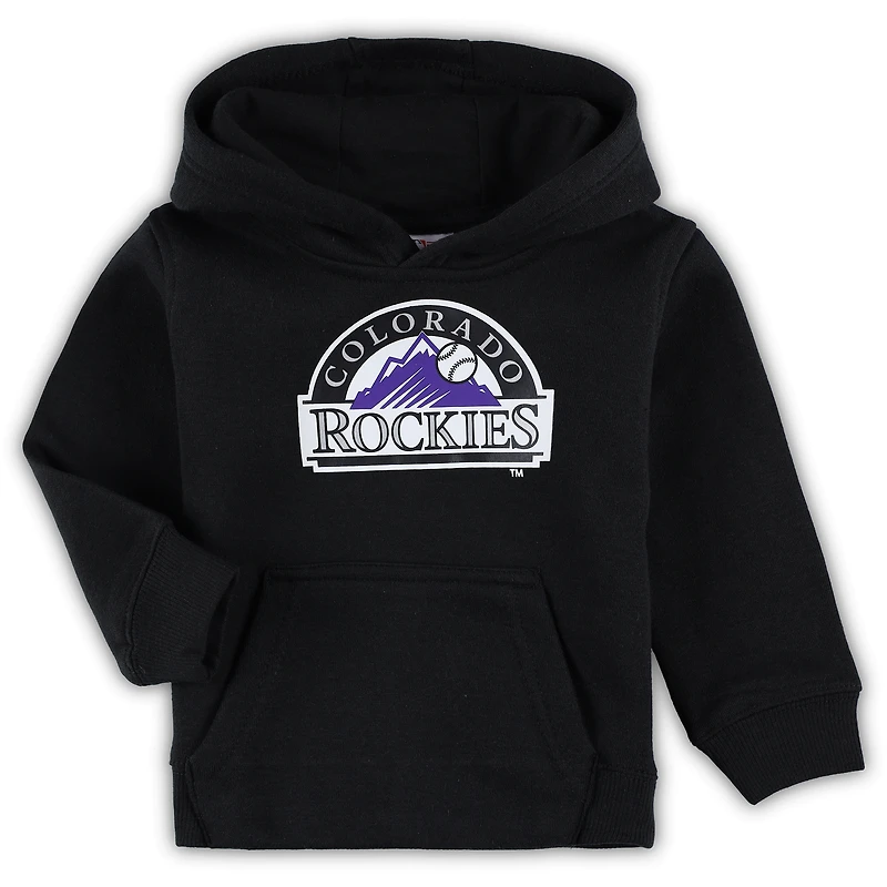 Sweat à capuche noir en molleton avec logo principal de l'équipe Colorado Rockies pour tout-petit