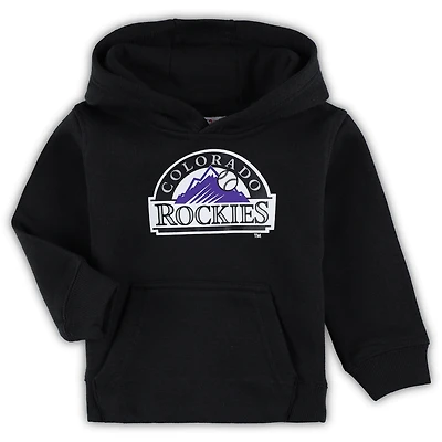 Sweat à capuche noir en molleton avec logo principal de l'équipe Colorado Rockies pour tout-petit