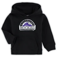 Sweat à capuche noir en molleton avec logo principal de l'équipe Colorado Rockies pour tout-petit