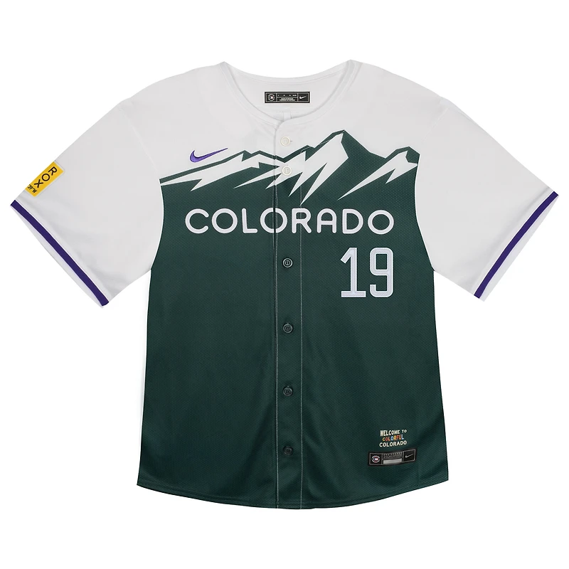 Maillot de joueur Nike Charlie Blackmon vert Colorado Rockies City Connect Limited pour tout-petit