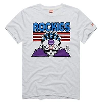 T-shirt unisexe Homage Ash Colorado Rockies MLB x Grateful Dead Americana Tri-Blend