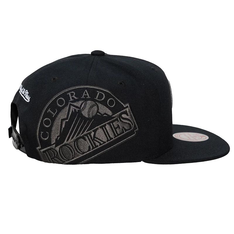 Unisex Mitchell & Ness Black Colorado Rockies Side Logo Snapback Hat